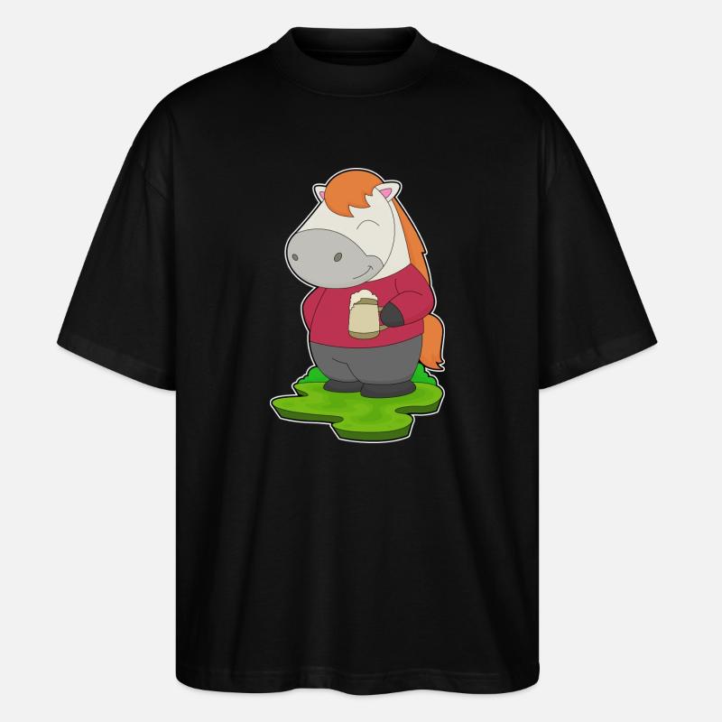 Bière de cheval - T-shirt bio Blaster 2.0 coupe oversize Stanley/Stella Unisexe - noir