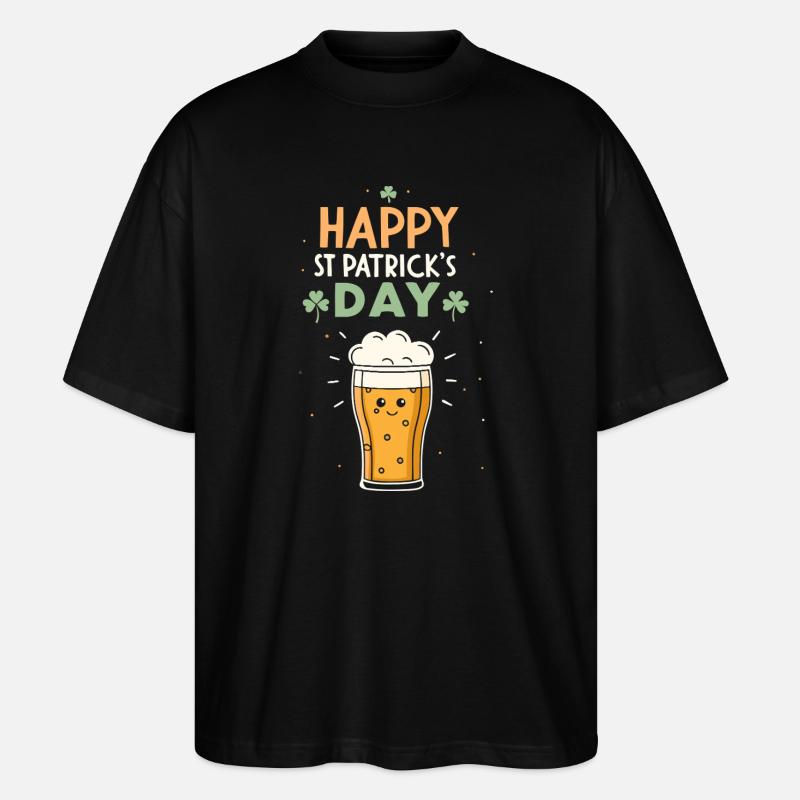 Frohes St. Patrick's Pint - Stanley/Stella Oversized Unisex Bio T-Shirt Blaster 2.0 - Schwarz