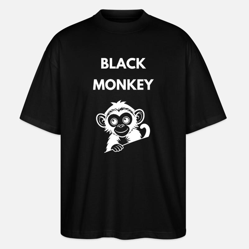 Schwarzer Affe - Stanley/Stella Oversized Unisex Bio T-Shirt Blaster 2.0 - Schwarz