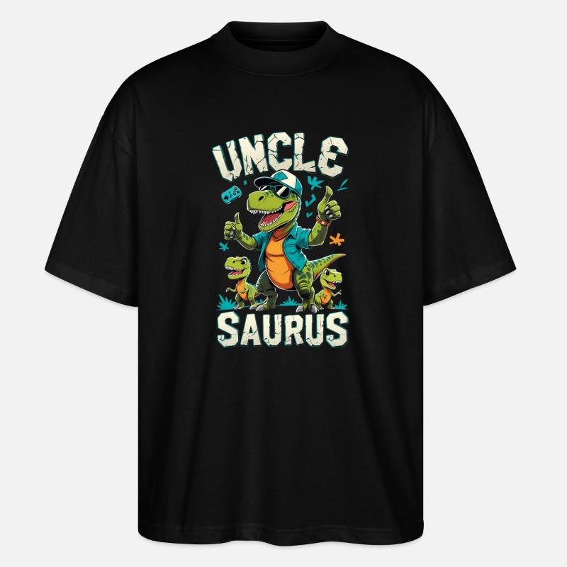 Unclesaurus T-Rex - Stanley/Stella Oversized Unisex Organic T-shirt Blaster 2.0 - black
