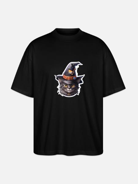 Halloween Cat - Stanley/Stella Oversized Unisex Organic T-shirt Blaster 2.0 - black