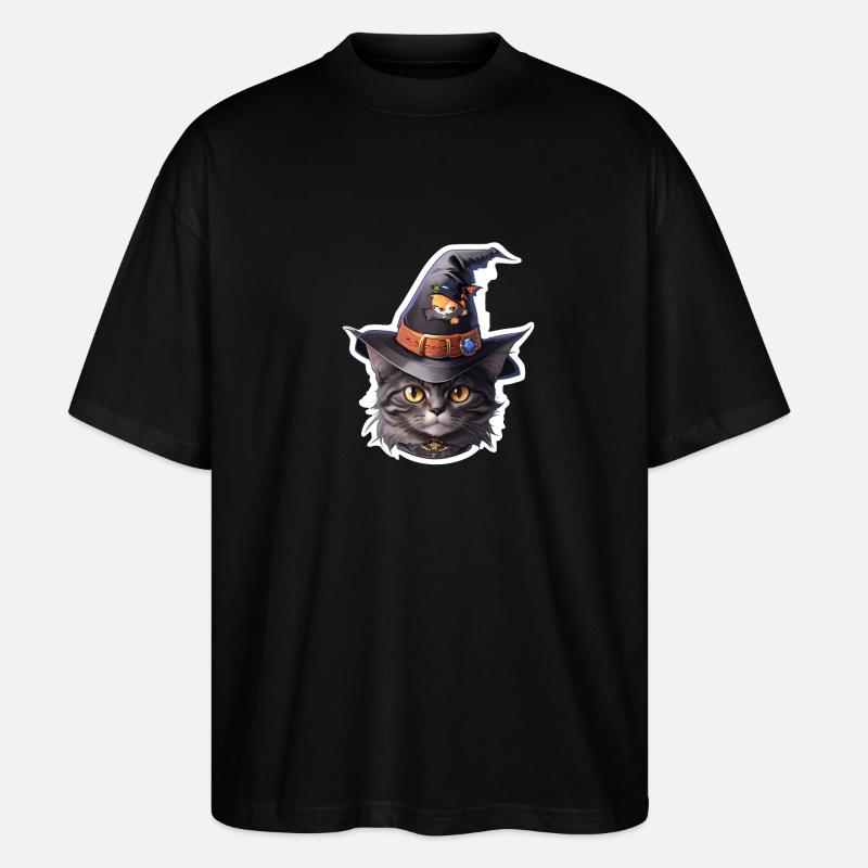 Halloween Katze - Stanley/Stella Oversized Unisex Bio T-Shirt Blaster 2.0 - Schwarz