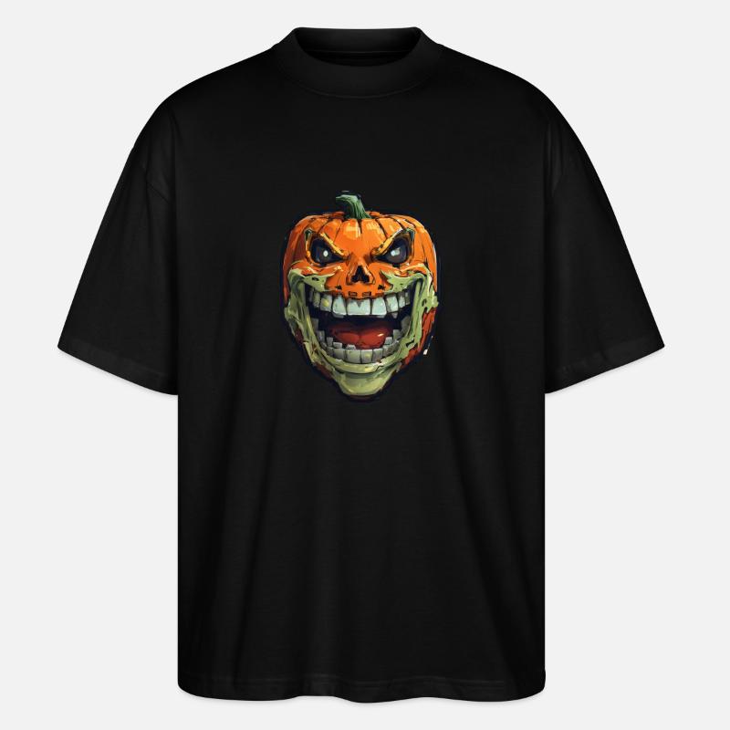 Halloween Kürbis - Stanley/Stella Oversized Unisex Bio T-Shirt Blaster 2.0 - Schwarz