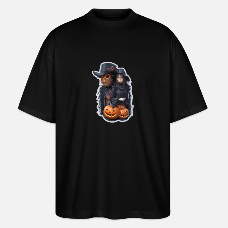Épouvantail d’Halloween - T-shirt bio Blaster 2.0 coupe oversize Stanley/Stella Unisexe - noir