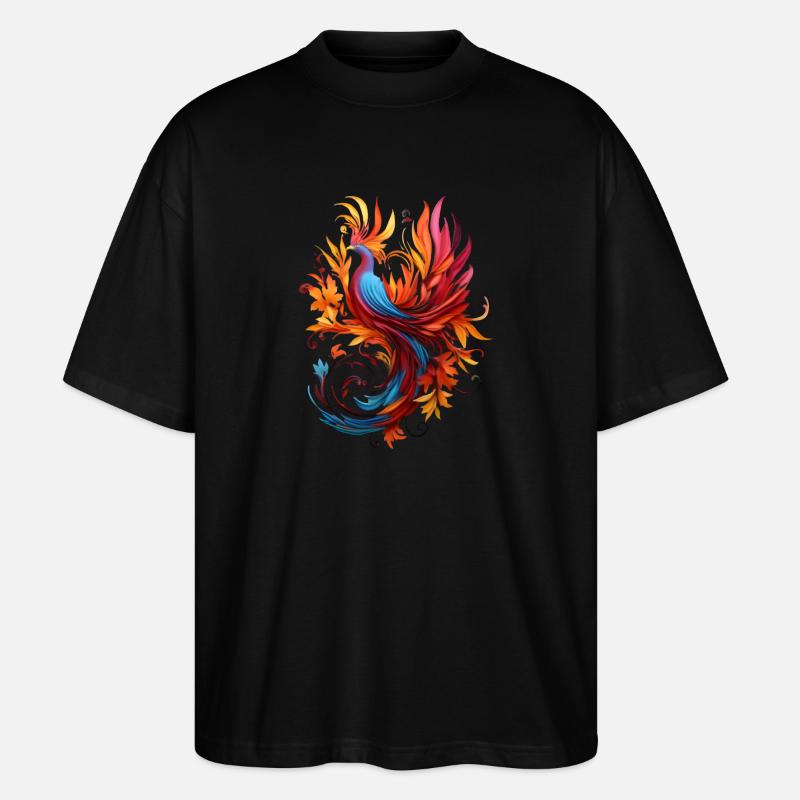 abstract Bird - Stanley/Stella Oversized Unisex Bio T-Shirt Blaster 2.0 - Schwarz