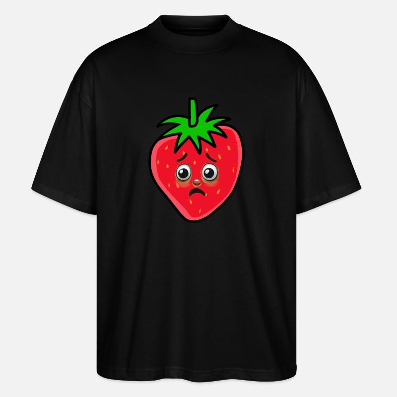 Erdbeere Erdbeeren Frucht - Stanley/Stella Oversized Unisex Bio T-Shirt Blaster 2.0 - Schwarz