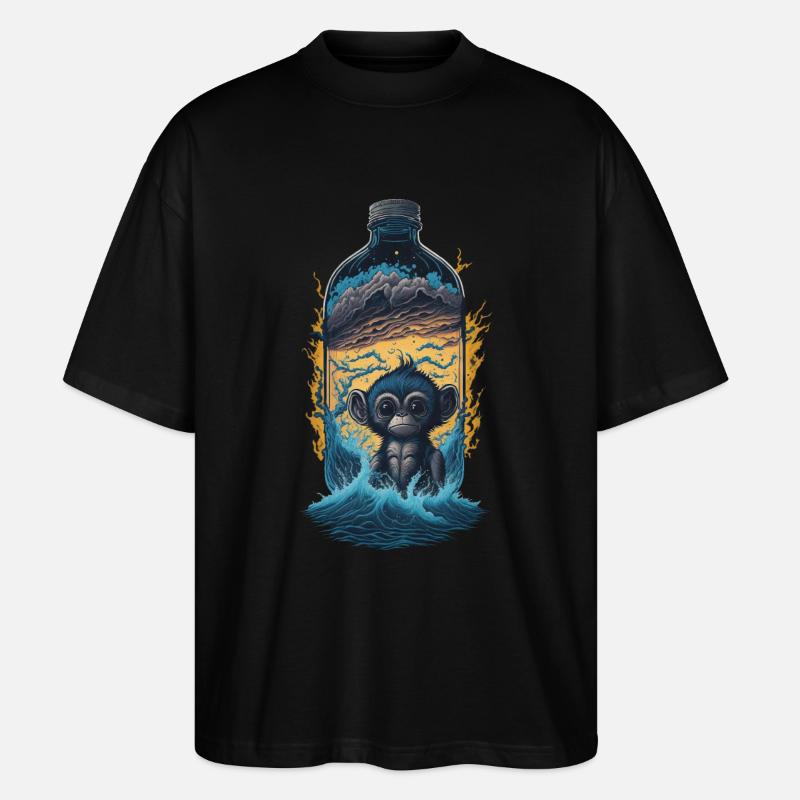 Affe - Stanley/Stella Oversized Unisex Bio T-Shirt Blaster 2.0 - Schwarz