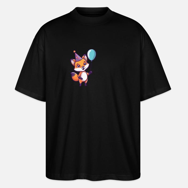Fox Birthday Comic - Stanley/Stella Oversized Unisex Organic T-shirt Blaster 2.0 - black