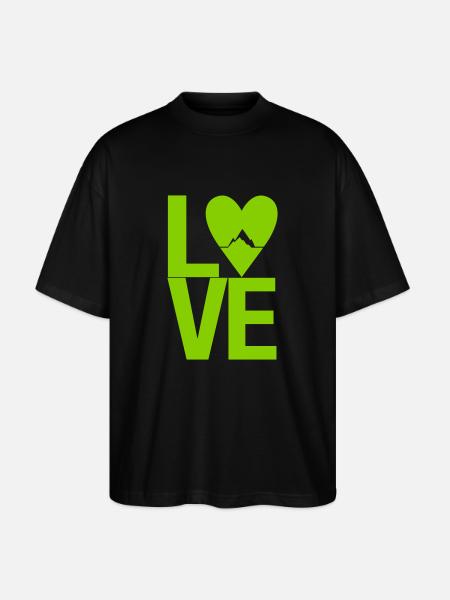 Mountain Love - Stanley/Stella Oversized Unisex Bio T-Shirt Blaster 2.0 - Schwarz