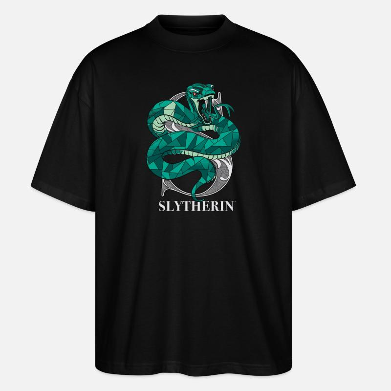 Harry Potter Slytherin Wappen monochrom - Stanley/Stella Oversized Unisex Bio T-Shirt Blaster 2.0 - Schwarz