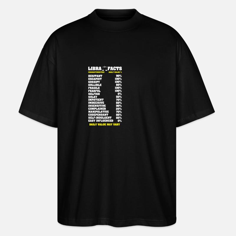 Sternzeichen Waage - Stanley/Stella Oversized Unisex Bio T-Shirt Blaster 2.0 - Schwarz