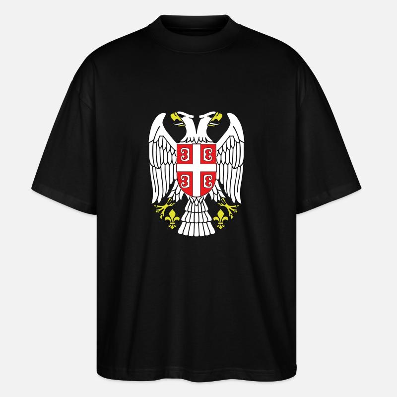 Serbien Adler - Stanley/Stella Oversized Unisex Bio T-Shirt Blaster 2.0 - Schwarz