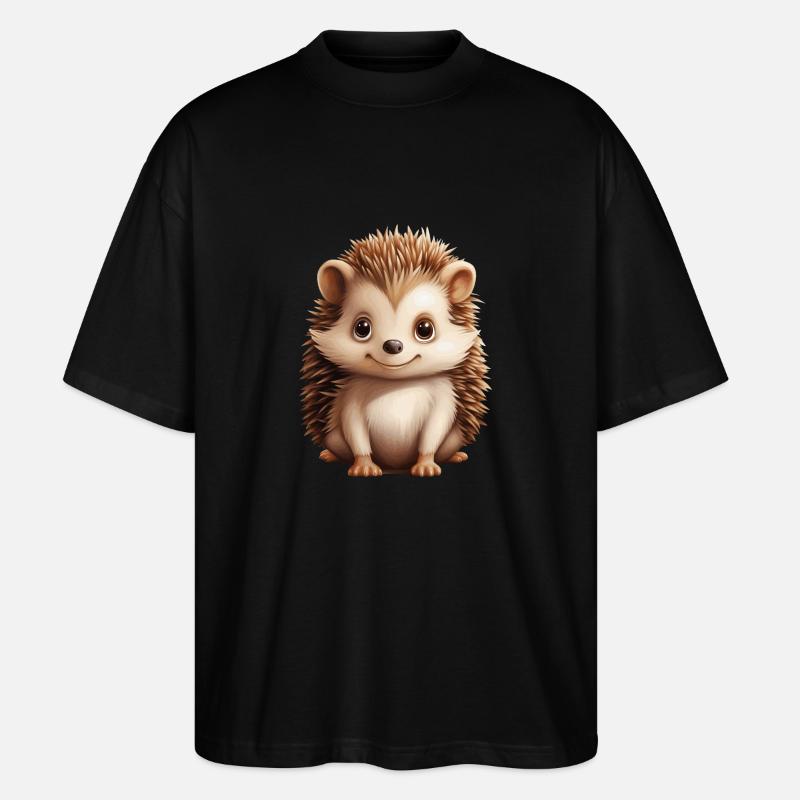 süßer kleiner Igel - Stanley/Stella Oversized Unisex Bio T-Shirt Blaster 2.0 - Schwarz