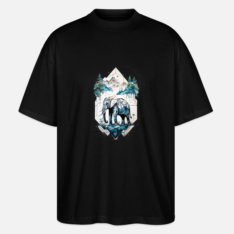 Elefant - Stanley/Stella Oversized Unisex Bio T-Shirt Blaster 2.0 - Schwarz