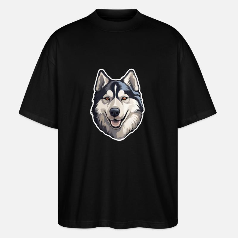Siberian Husky - Stanley/Stella Oversized Unisex Bio T-Shirt Blaster 2.0 - Schwarz