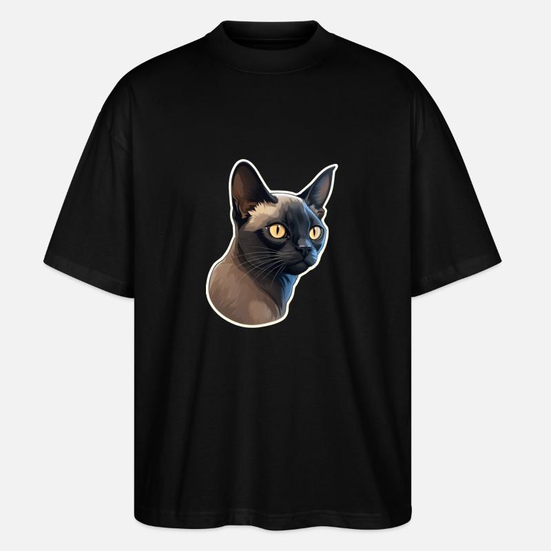 Burma-Katze - Stanley/Stella Oversized Unisex Bio T-Shirt Blaster 2.0 - Schwarz