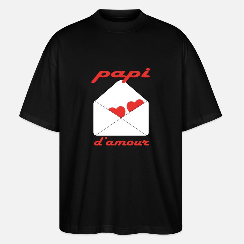 Papi d'amour - T-shirt bio Blaster 2.0 coupe oversize Stanley/Stella Unisexe - noir