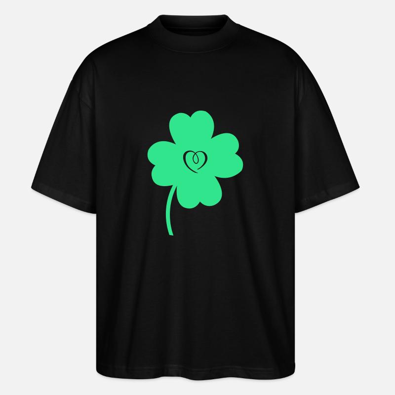 kleeblatt herz - Stanley/Stella Oversized Unisex Bio T-Shirt Blaster 2.0 - Schwarz