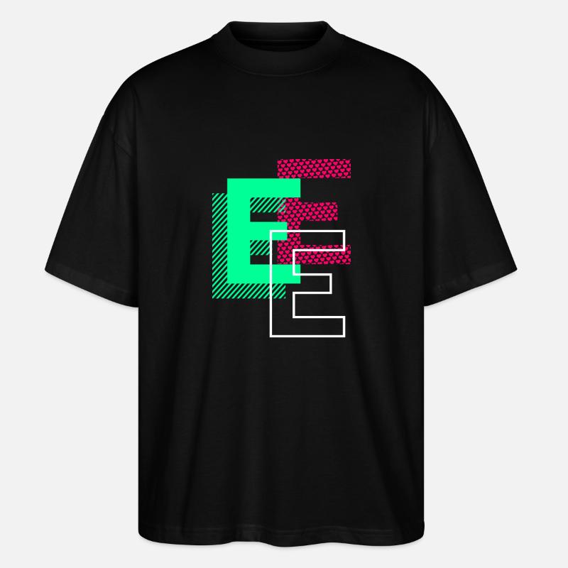Anfangsbuchstabe E Design Geschenk - Stanley/Stella Oversized Unisex Bio T-Shirt Blaster 2.0 - Schwarz