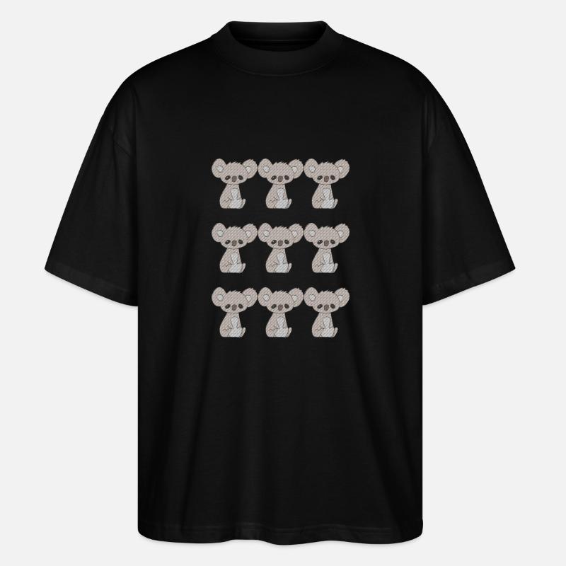 koala 9fach - Stanley/Stella Oversized Unisex Bio T-Shirt Blaster 2.0 - Schwarz