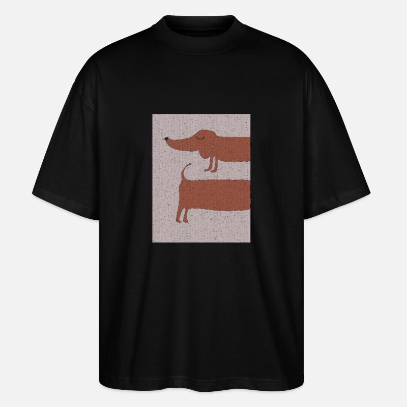 dackel stoffgewebe - Stanley/Stella Oversized Unisex Bio T-Shirt Blaster 2.0 - Schwarz