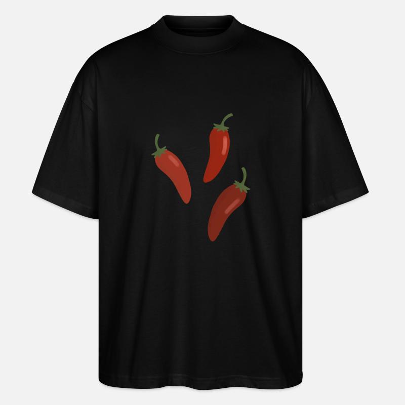 Chilischoten - Stanley/Stella Oversized Unisex Bio T-Shirt Blaster 2.0 - Schwarz