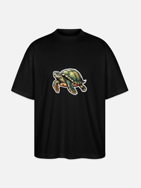 Lebendige Meeres-Schildkröte - Stanley/Stella Oversized Unisex Bio T-Shirt Blaster 2.0 - Schwarz