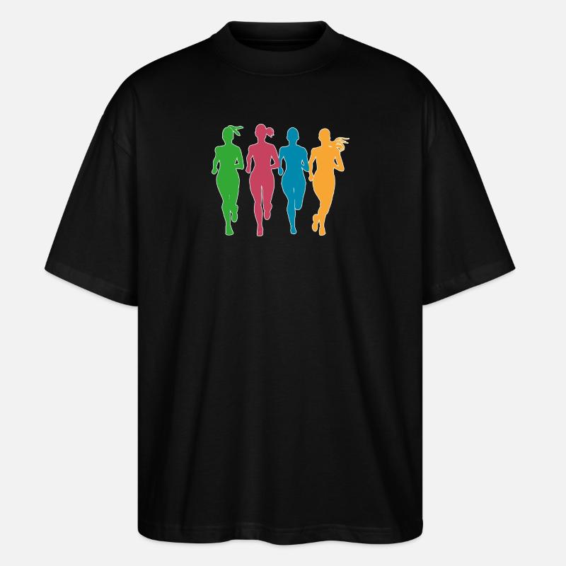 Les joggeurs en action - T-shirt bio Blaster 2.0 coupe oversize Stanley/Stella Unisexe - noir