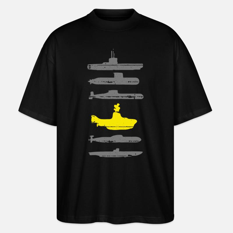 U-Boot-Grafik - Stanley/Stella Oversized Unisex Bio T-Shirt Blaster 2.0 - Schwarz