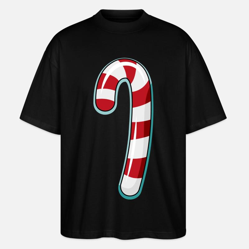 Conception rayée de canne de bonbon - T-shirt bio Blaster 2.0 coupe oversize Stanley/Stella Unisexe - noir