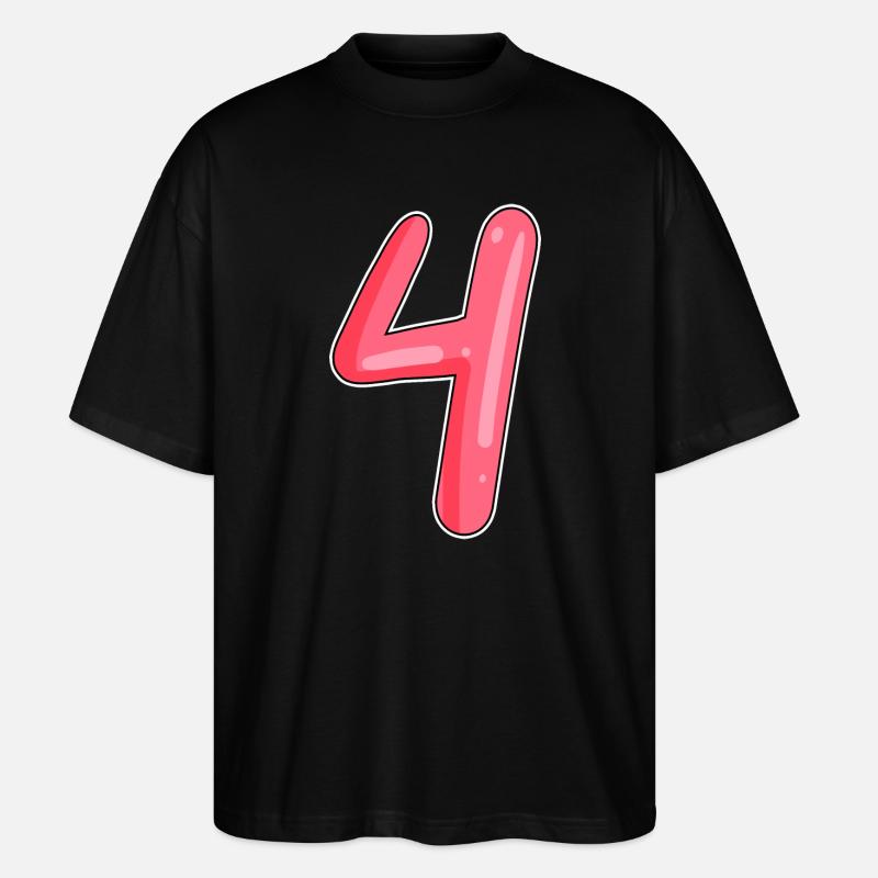 4 - Numéro à quatre chiffres - T-shirt bio Blaster 2.0 coupe oversize Stanley/Stella Unisexe - noir