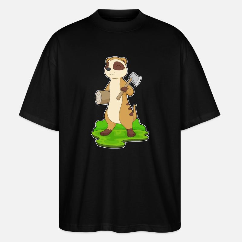 Hache de bûcheron suricate - T-shirt bio Blaster 2.0 coupe oversize Stanley/Stella Unisexe - noir