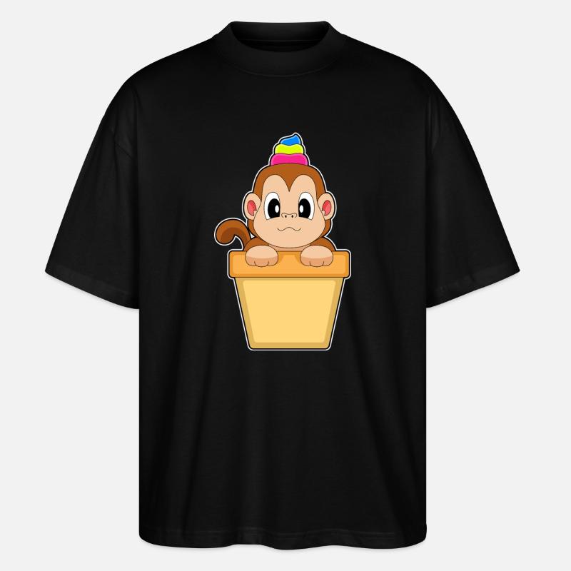 Affe Eisbecher - Stanley/Stella Oversized Unisex Bio T-Shirt Blaster 2.0 - Schwarz