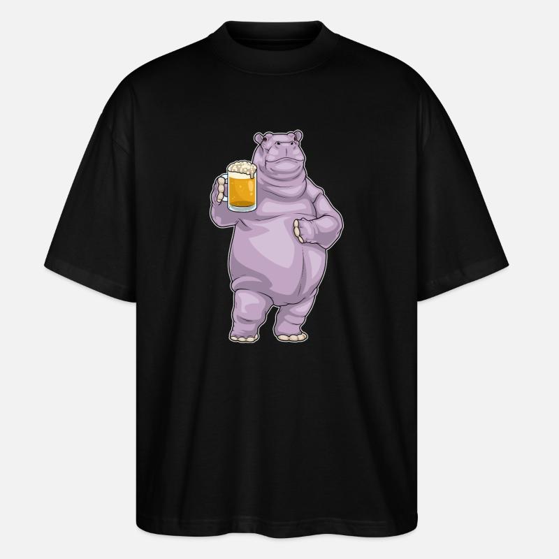Nilpferd Bier - Stanley/Stella Oversized Unisex Bio T-Shirt Blaster 2.0 - Schwarz