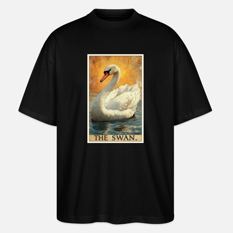 Schwäne Schwan - Stanley/Stella Oversized Unisex Bio T-Shirt Blaster 2.0 - Schwarz