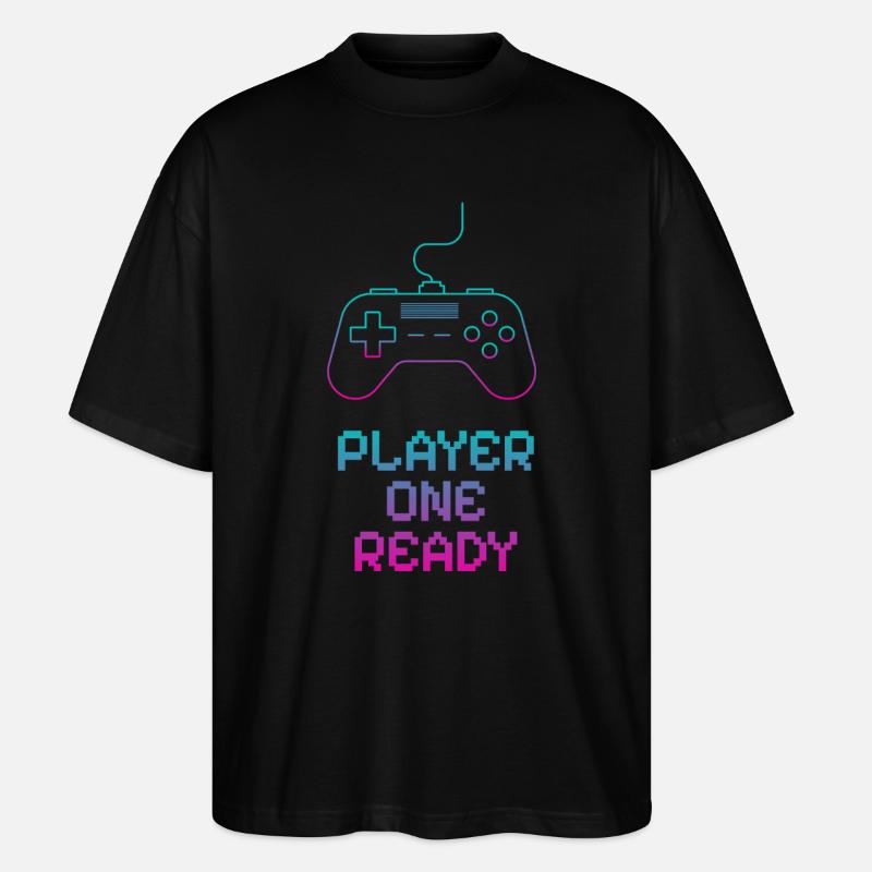 Neon Gaming Controller Design - Stanley/Stella Oversized Unisex Bio T-Shirt Blaster 2.0 - Schwarz