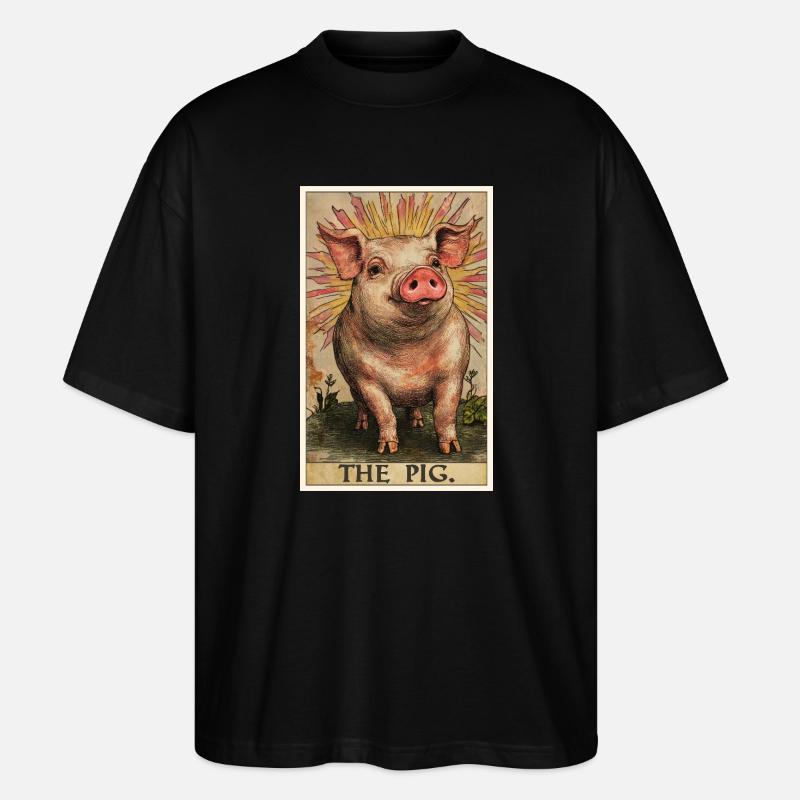 Schweine Schwein - Stanley/Stella Oversized Unisex Bio T-Shirt Blaster 2.0 - Schwarz