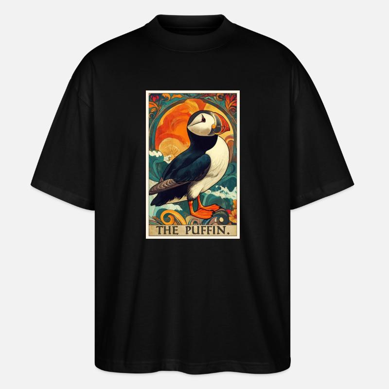 Puffin Papageientaucher - Stanley/Stella Oversized Unisex Bio T-Shirt Blaster 2.0 - Schwarz