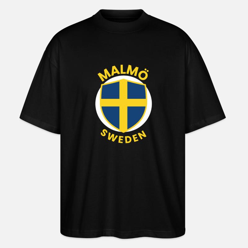 Bouclier de Malmö Suède - T-shirt bio Blaster 2.0 coupe oversize Stanley/Stella Unisexe - noir
