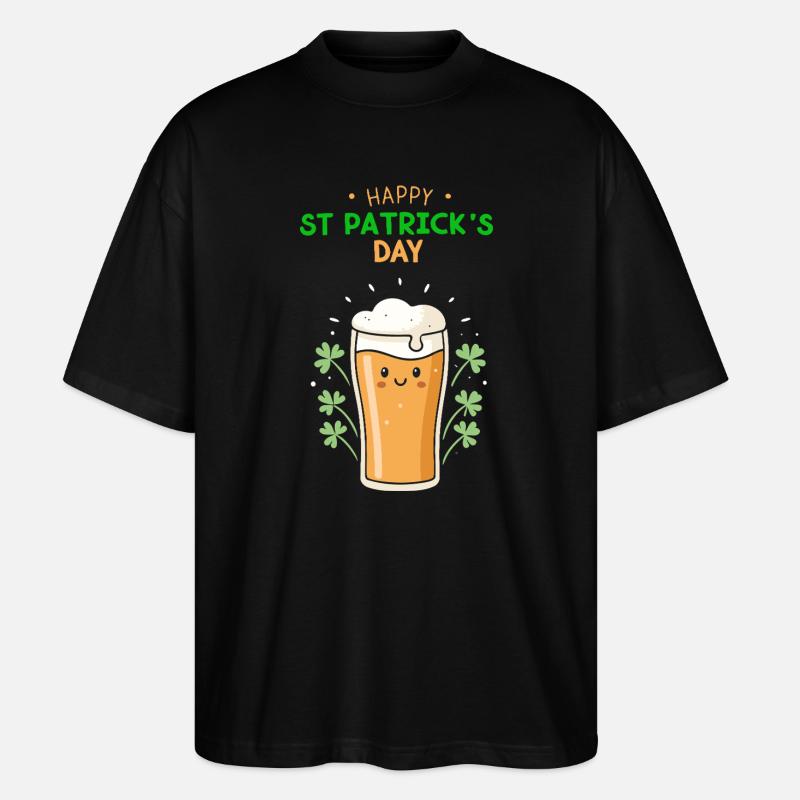 Frohes St. Patrick's Day Bier - Stanley/Stella Oversized Unisex Bio T-Shirt Blaster 2.0 - Schwarz