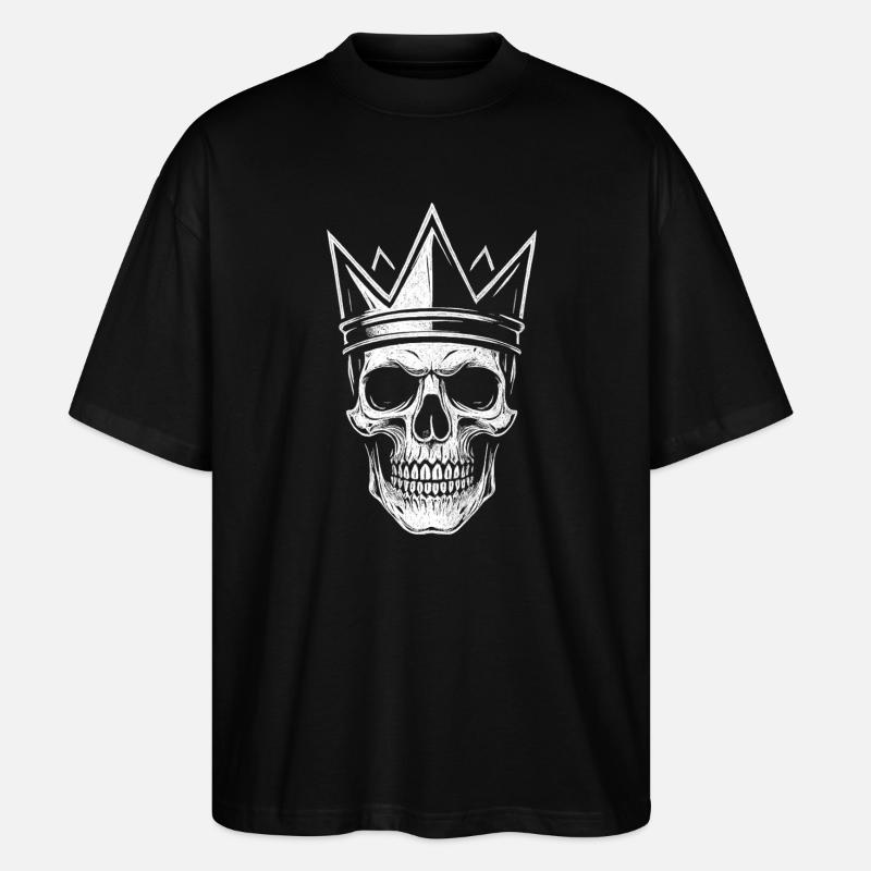 Skull with Crown – Gothic Vibes - Stanley/Stella Oversized Unisex Organic T-shirt Blaster 2.0 - black