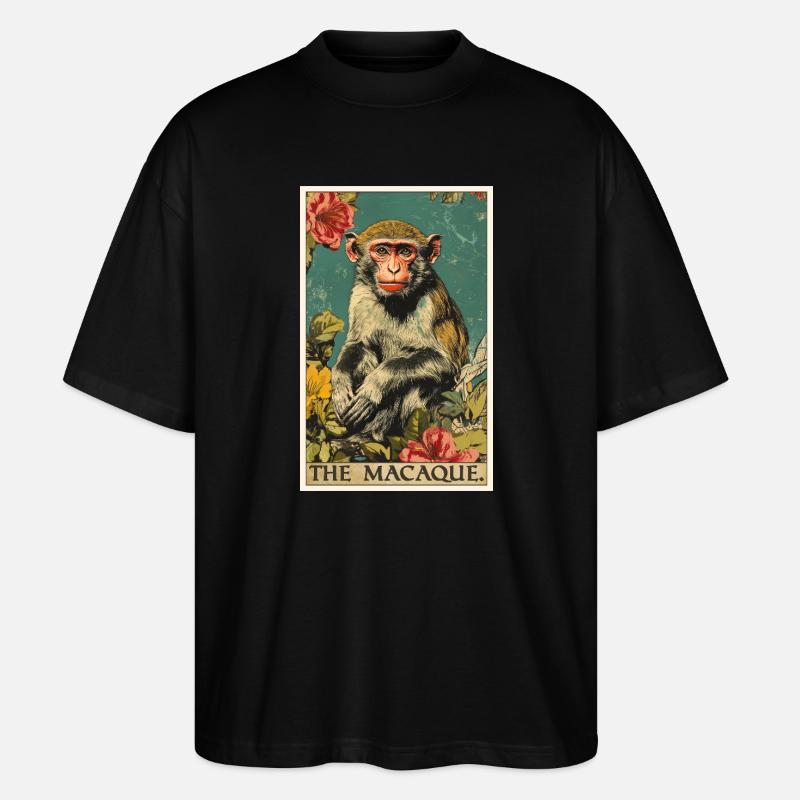 Makaken Makake - Stanley/Stella Oversized Unisex Bio T-Shirt Blaster 2.0 - Schwarz