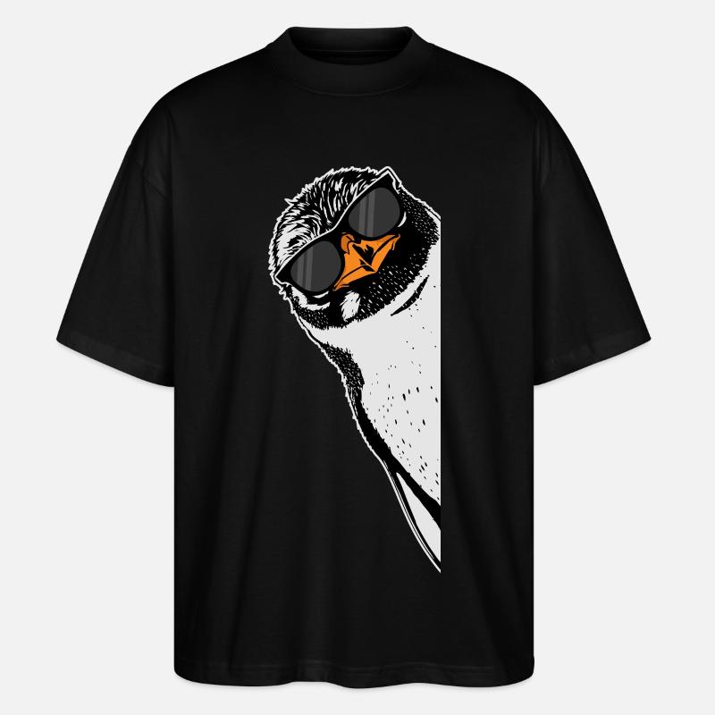 Pingouin avec lunettes de soleil - T-shirt bio Blaster 2.0 coupe oversize Stanley/Stella Unisexe - noir