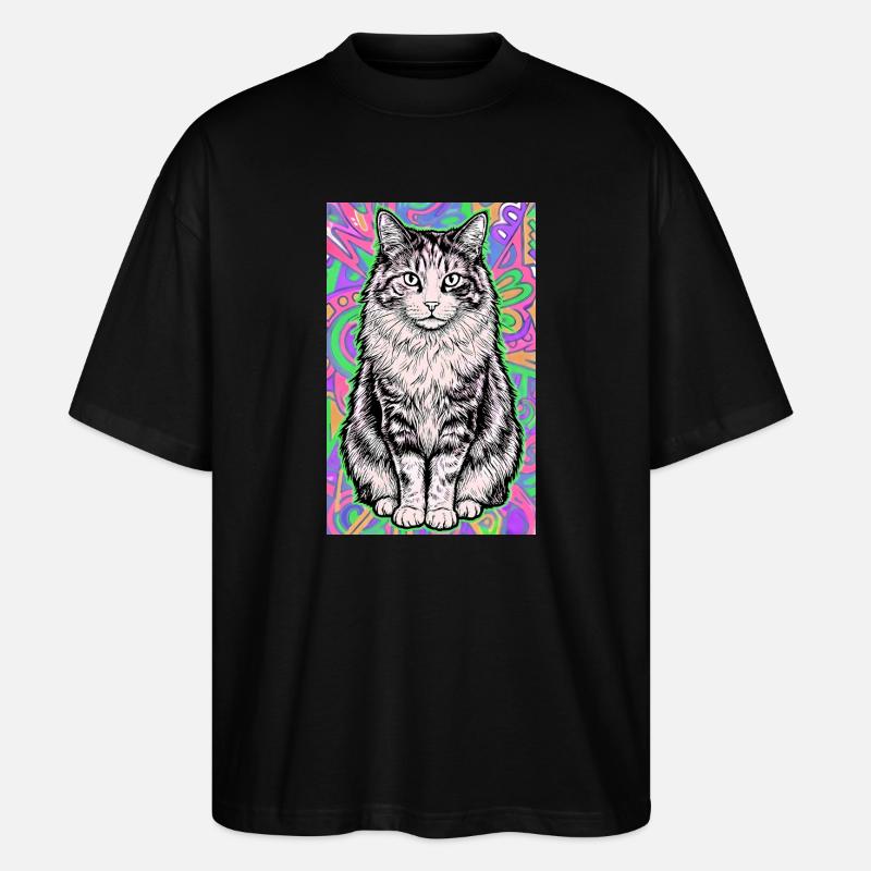 Katze - Stanley/Stella Oversized Unisex Bio T-Shirt Blaster 2.0 - Schwarz