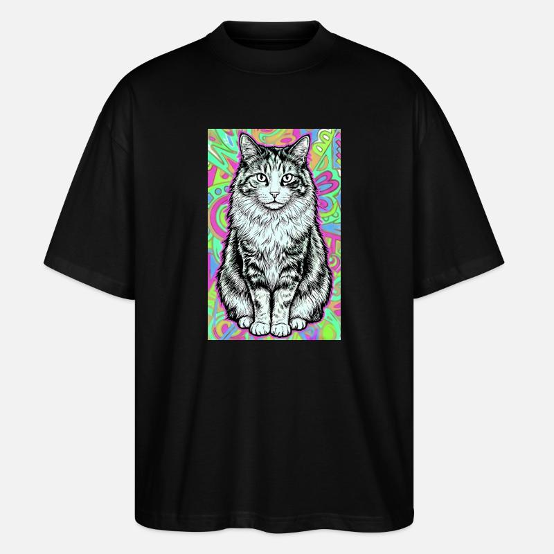 Katze - Stanley/Stella Oversized Unisex Bio T-Shirt Blaster 2.0 - Schwarz