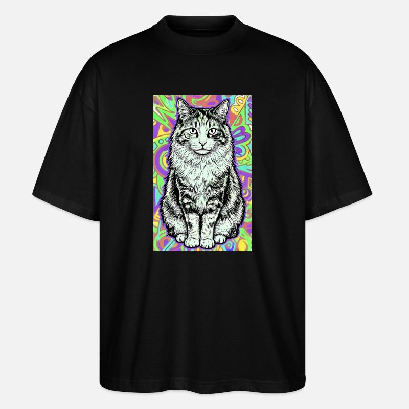 chat - T-shirt bio Blaster 2.0 coupe oversize Stanley/Stella Unisexe - noir