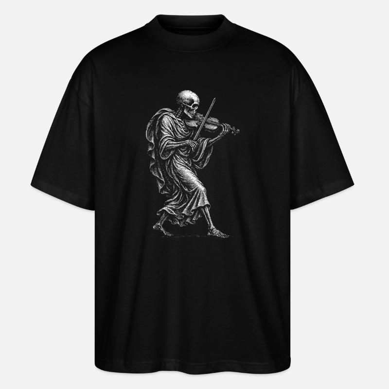 Skelett, das Geige spielt - Stanley/Stella Oversized Unisex Bio T-Shirt Blaster 2.0 - Schwarz