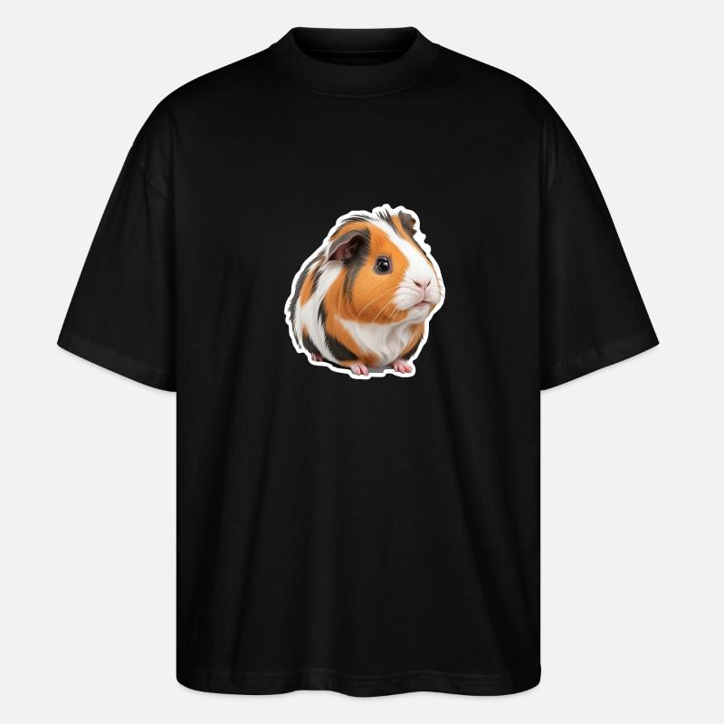Cochon d’Inde mignon - T-shirt bio Blaster 2.0 coupe oversize Stanley/Stella Unisexe - noir