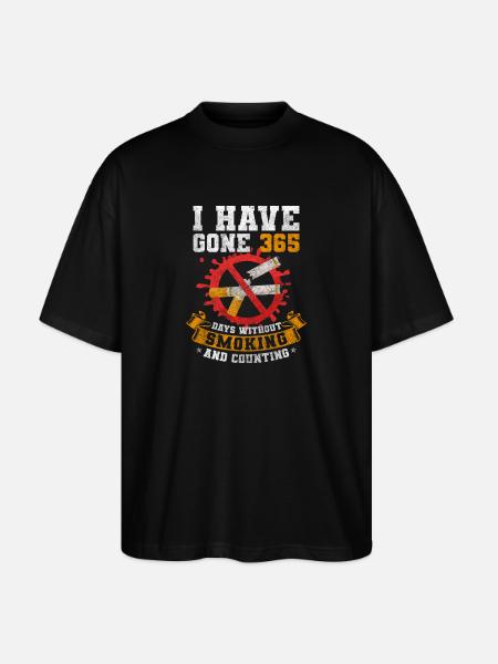 Non-smoking cigarette butt glow stick - Stanley/Stella Oversized Unisex Organic T-shirt Blaster 2.0 - black