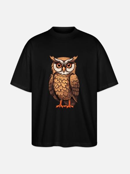 Eule Tier - Stanley/Stella Oversized Unisex Bio T-Shirt Blaster 2.0 - Schwarz
